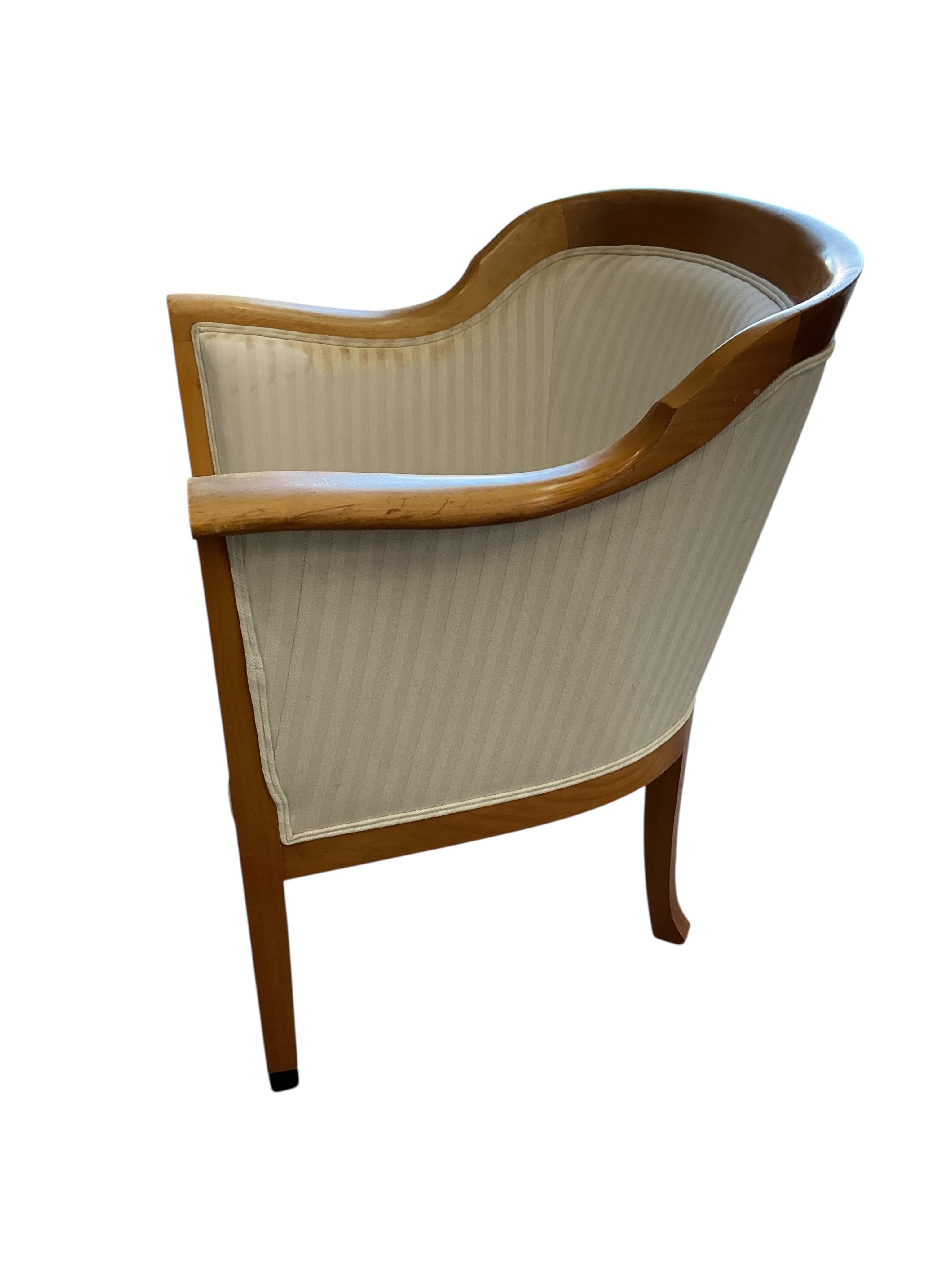 A pair of Contemporary OKA upholstered armchairs, width 69cm, depth 60cm, height 85cm